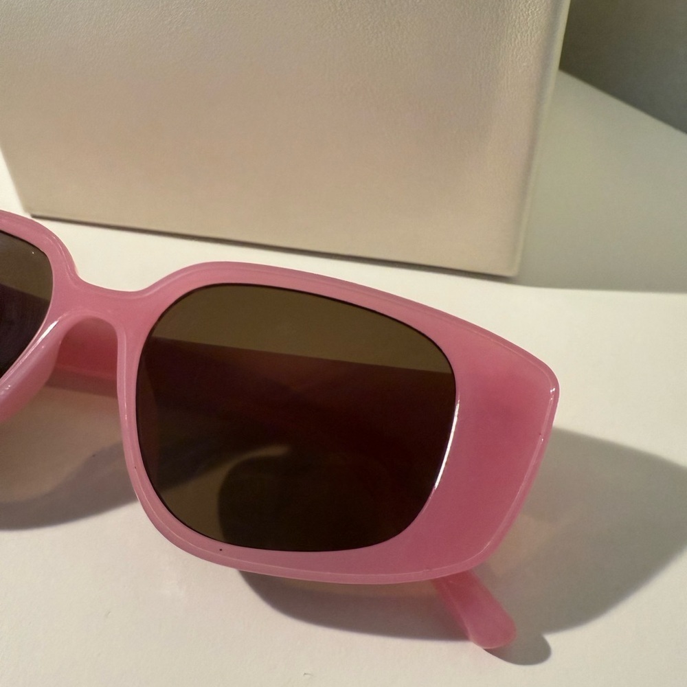 Pink Rectangular Sunglasses - Picture 2 of 9